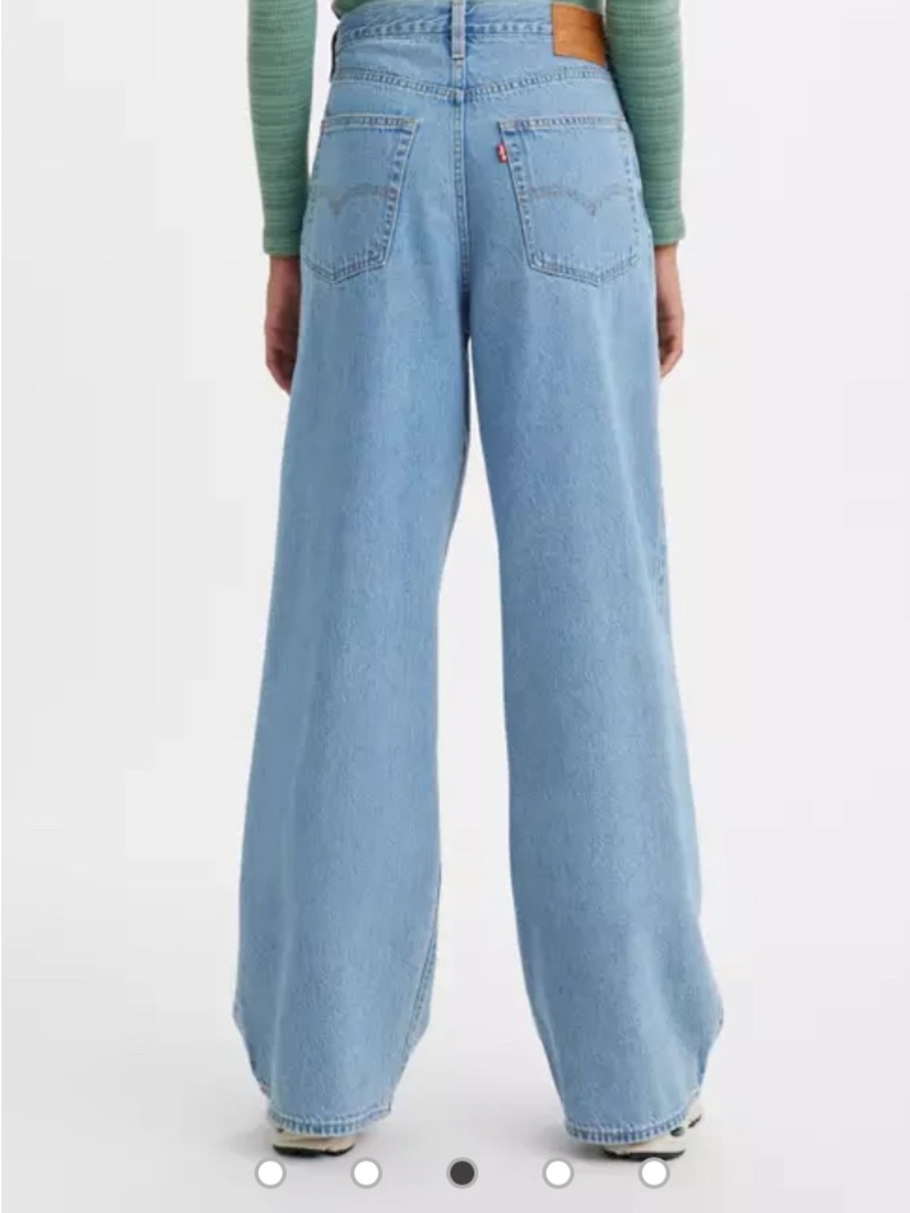 LEVIS pleated baggy Wide Leg Light Blue Women's Jeans NEW with tags size 30 - Picture 2 of 6